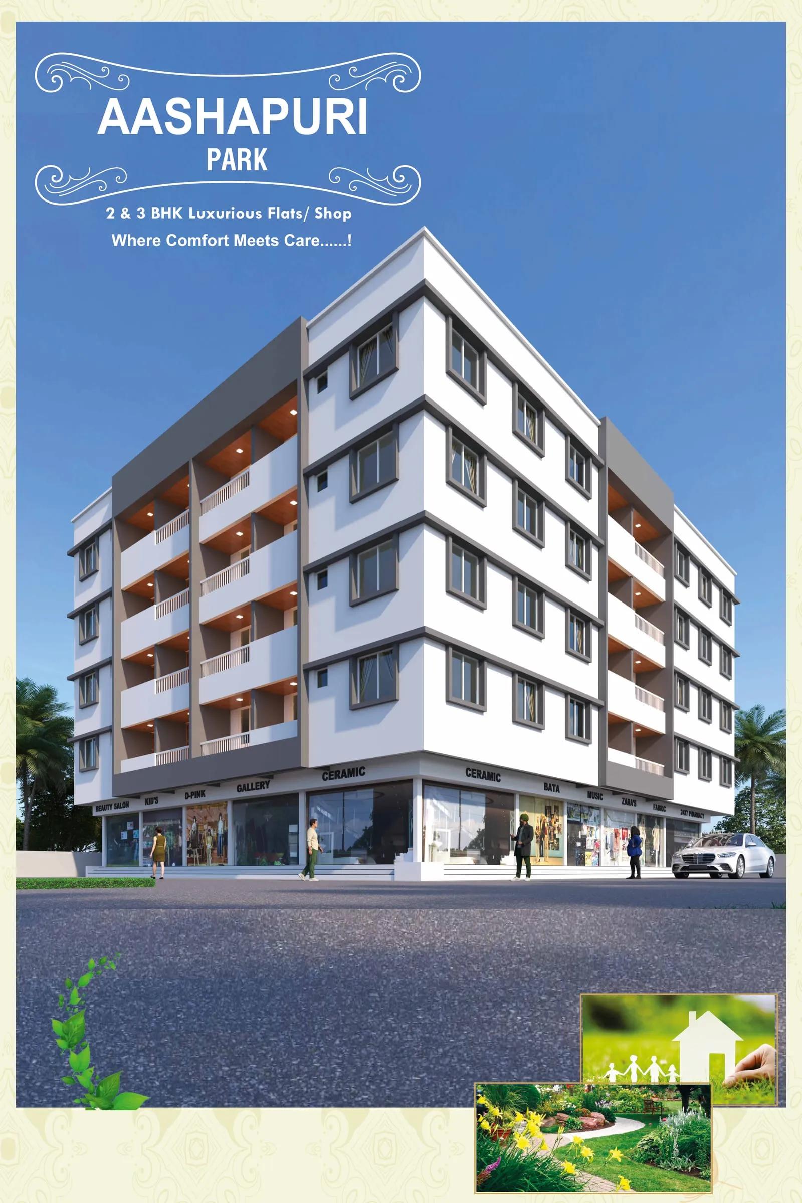 Artist's impression of Aashapuri Park — 2 & 3 BHK flats and shops at Borgad, Nashik