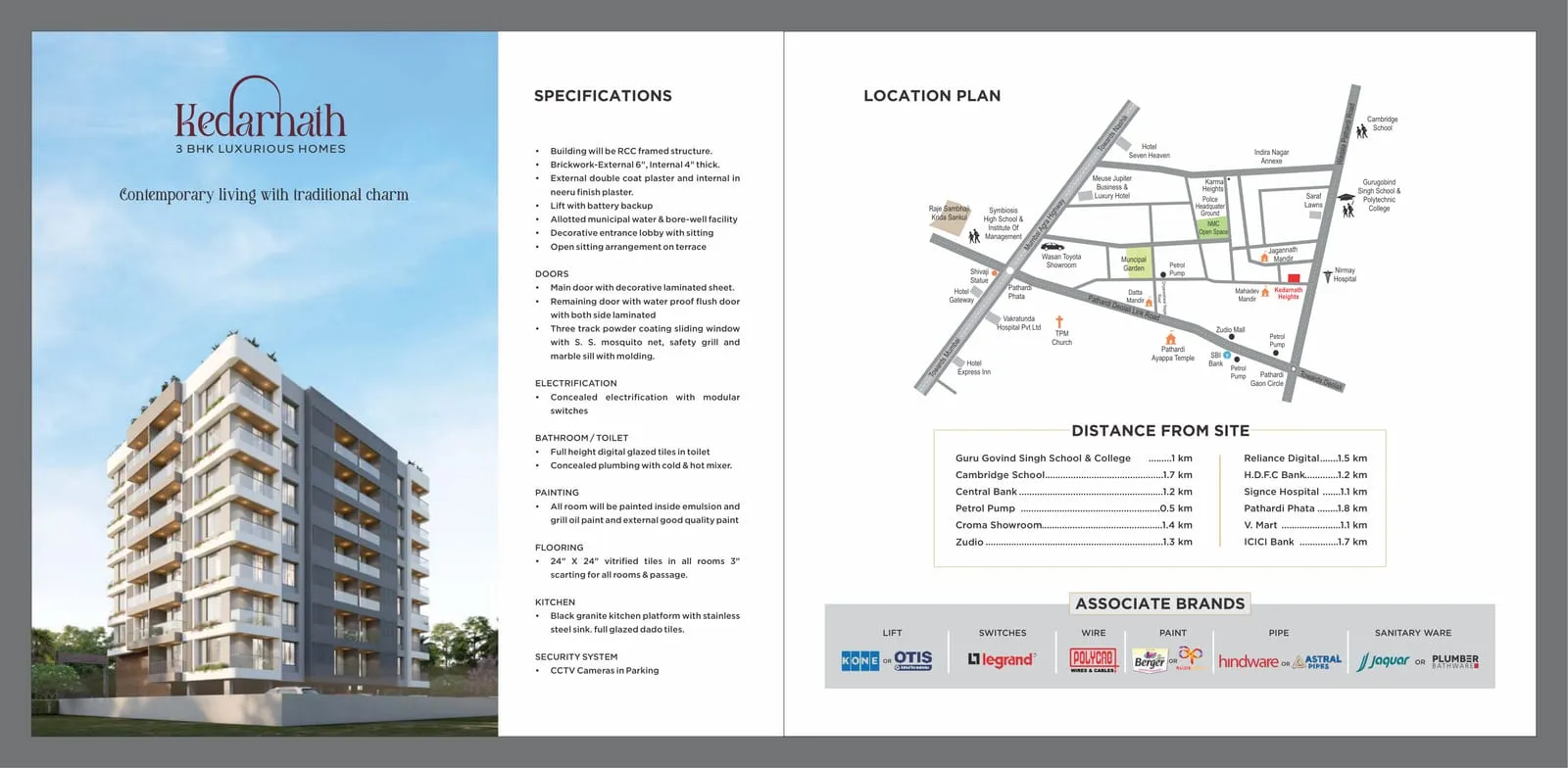 Kedarnath specifications and location plan near Wadala-Pathardi Road, Indiranagar, Nashik