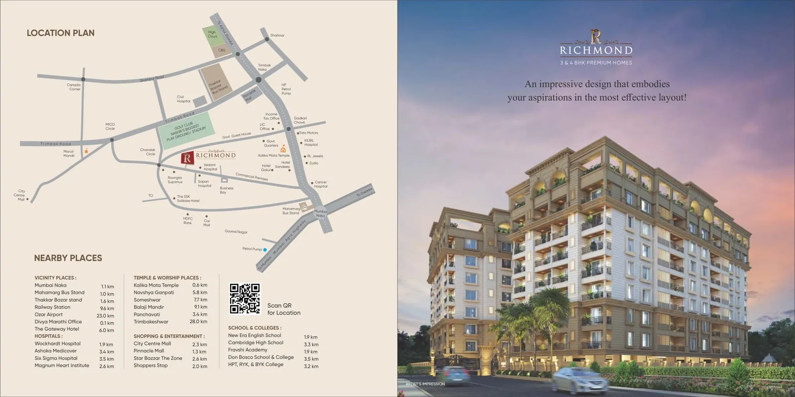 Richmond location plan near Chandak Circle and College Road, Nashik